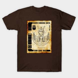 Parchment Showing Galactic Traders Star Ship T-Shirt